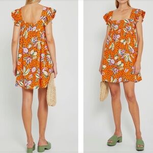 Kourt Aria Seasonal Linen Blend Mini Dress USA small